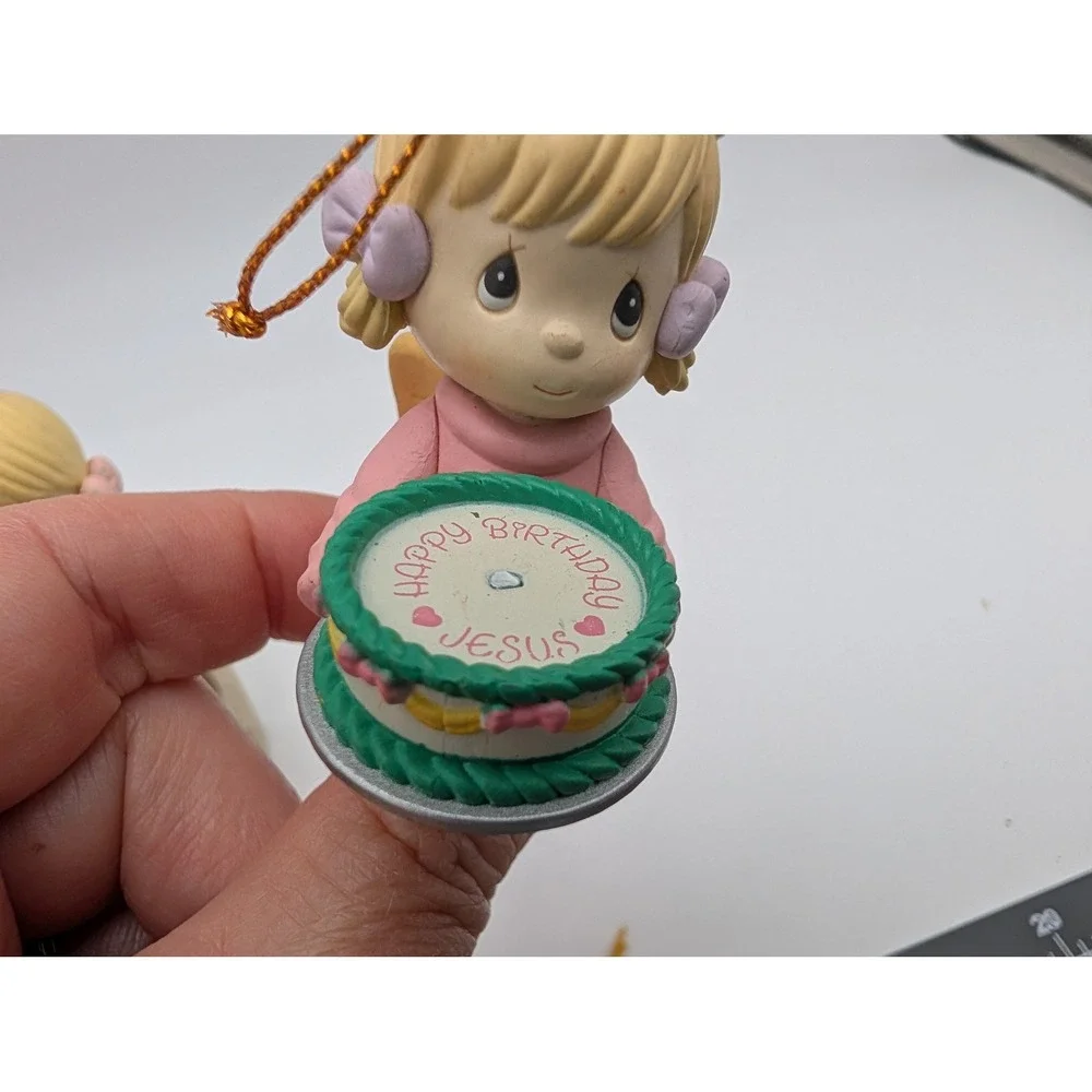 Precious Moments Christmas Ornaments Lot Pastel Holiday Birthday Figurines